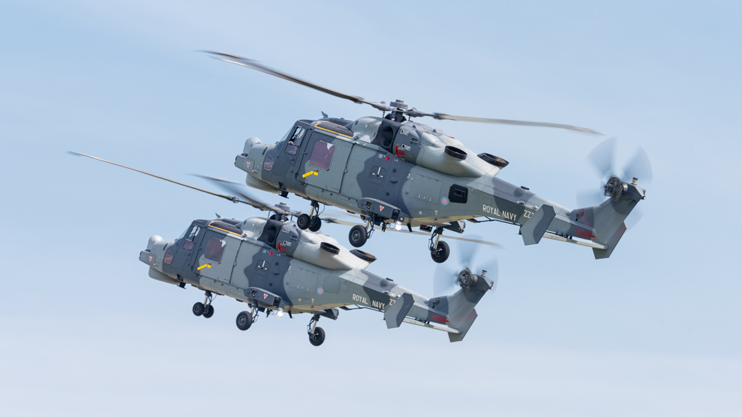 Royal Navy Wildcat HMA.2 naval support helicopters