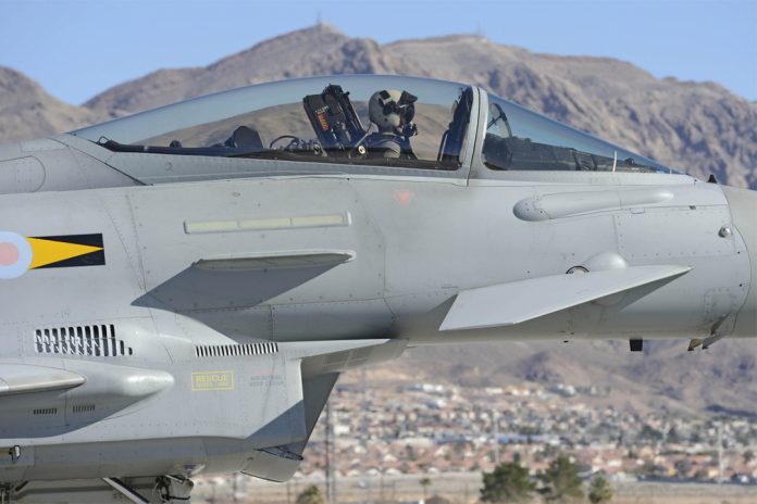 RAF Typhoon Eurofighter at the US Exercise Red Flag 2014.