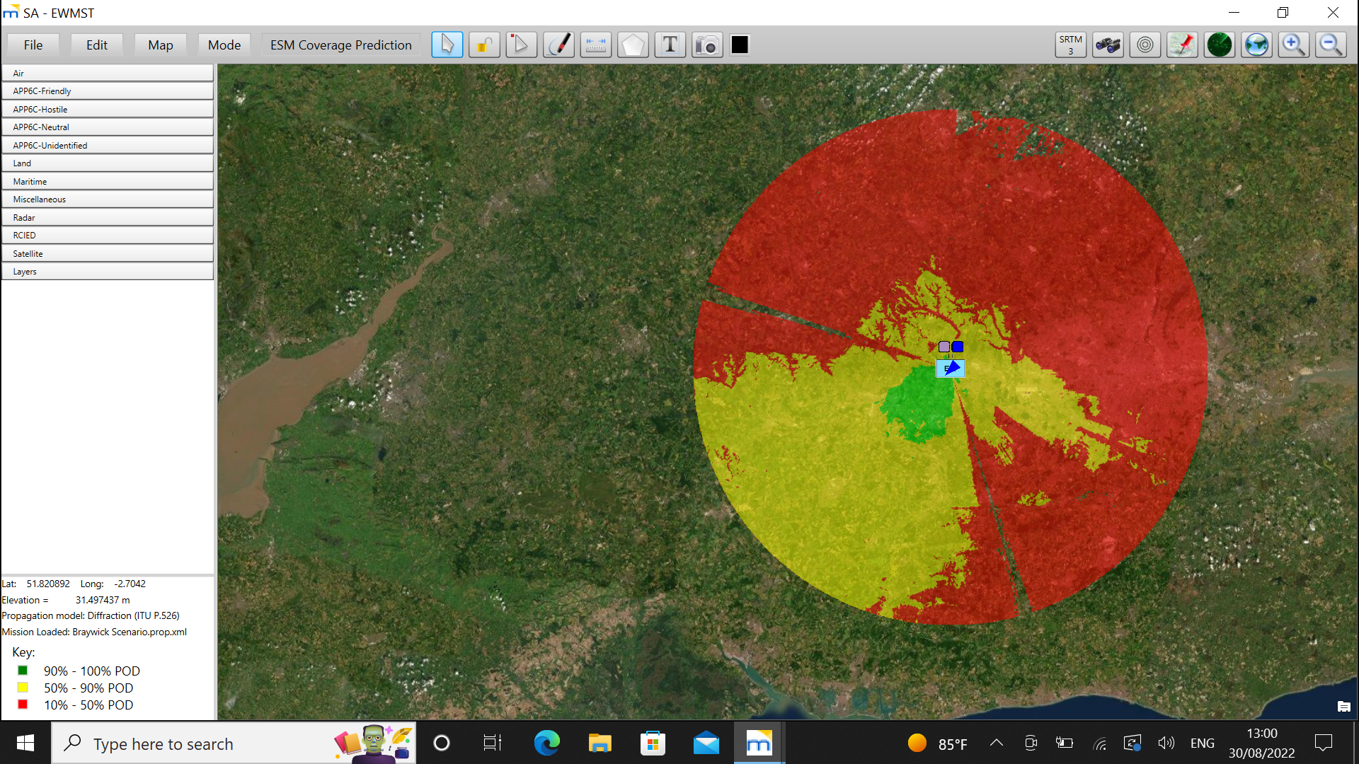 COMINT Coverage ranges