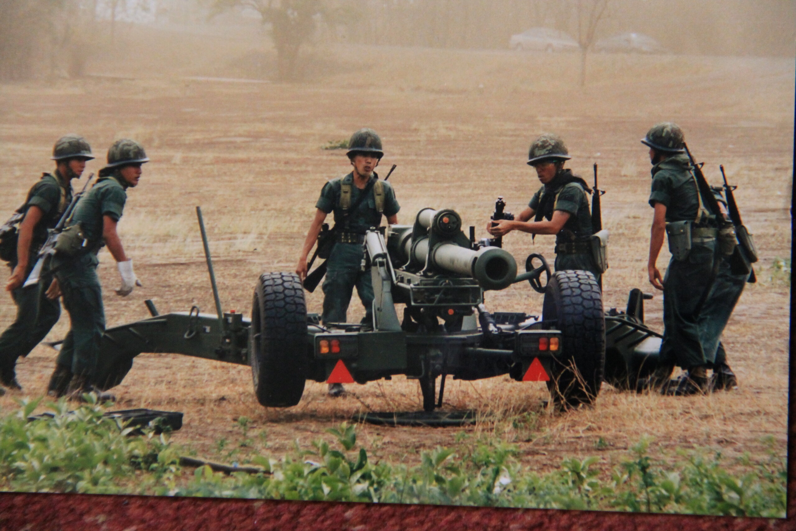 French Nexter 105mm LG1 deployed in the firing position